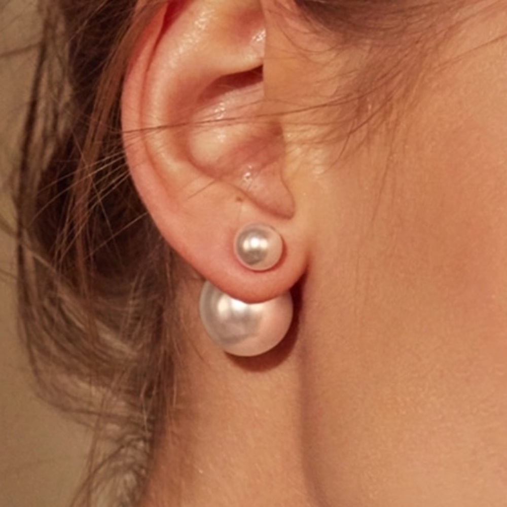 Dark Green Star Double Stud Earrings - Picture 8 of 8